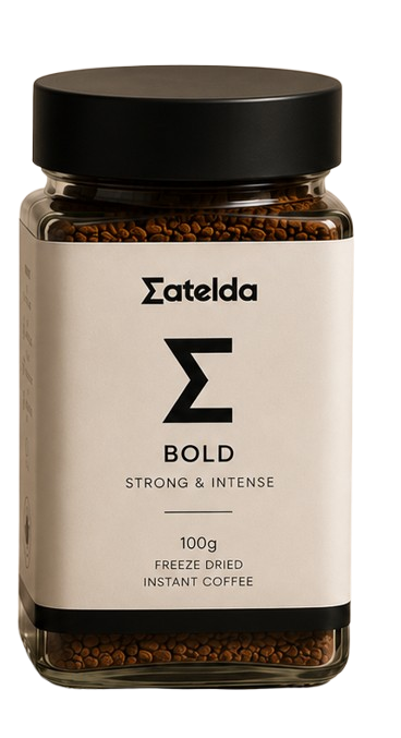 Bold freeze-dried instant coffee jar